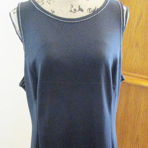 Nicole by Nicole Miller Women's Sleeveless Dress w/Feather Hem, Black, Size XL